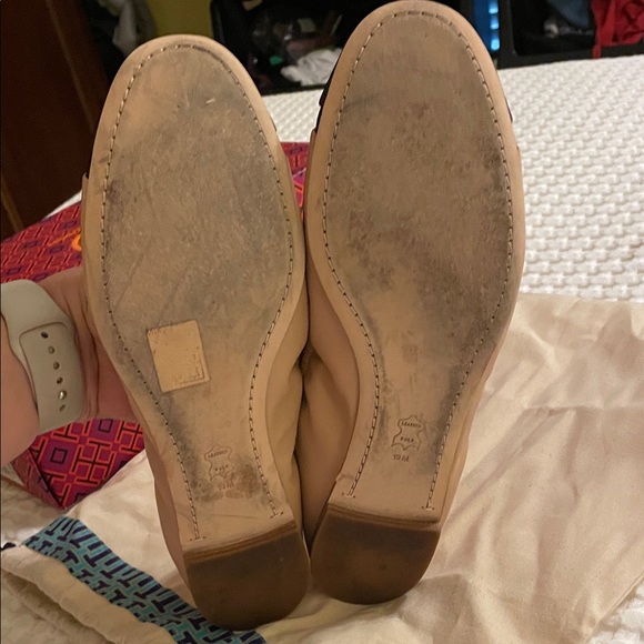 Tory Burch Tan Black minnie cap toe ballet leather 10 - Picture 10 of 12